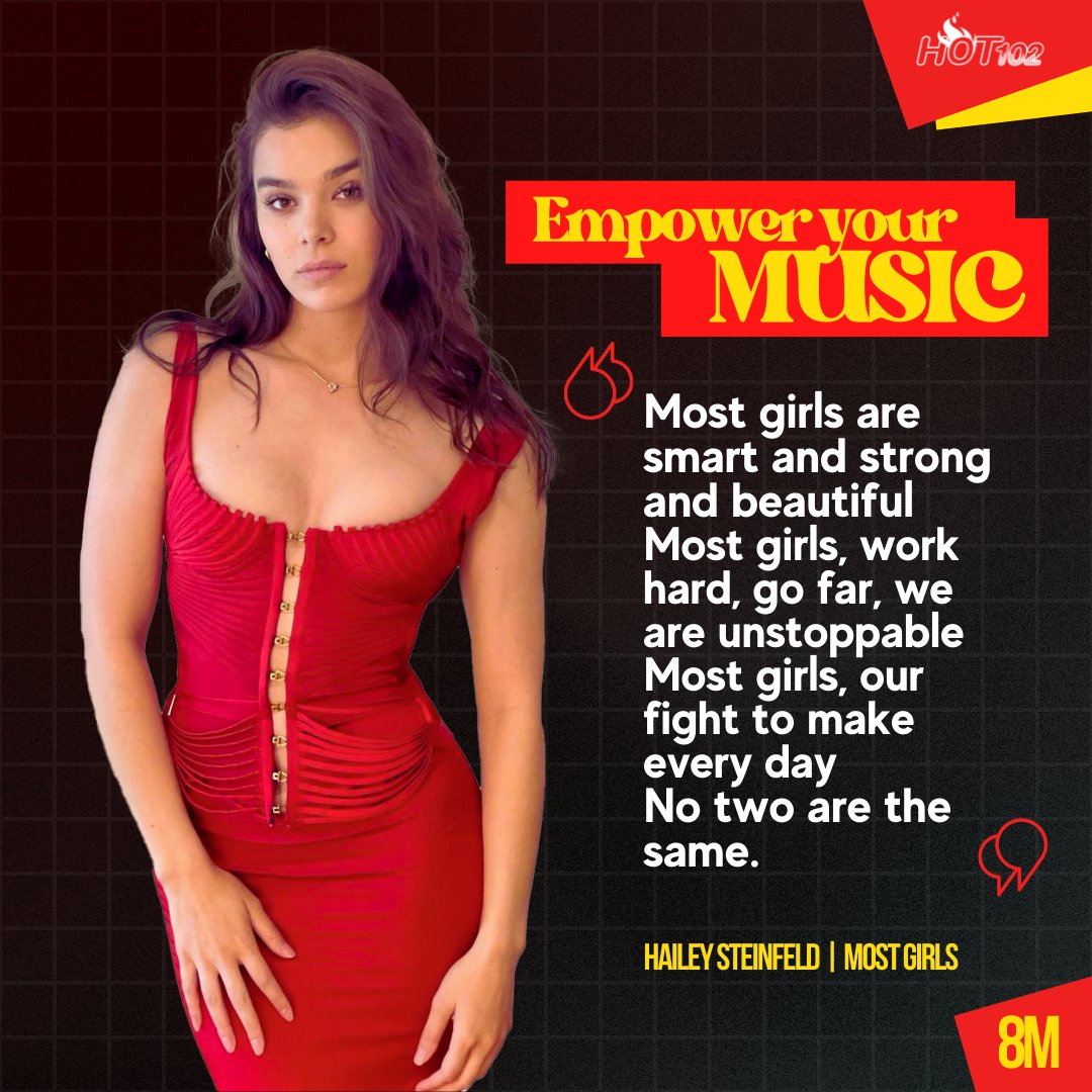 hot1025fm's tweet photo. Resaltamos tu individualidad. #EmpowerYourMusic #8M #InternationalWomenDay #HaileySteinfeld https://t.co/4v19oBPjqh