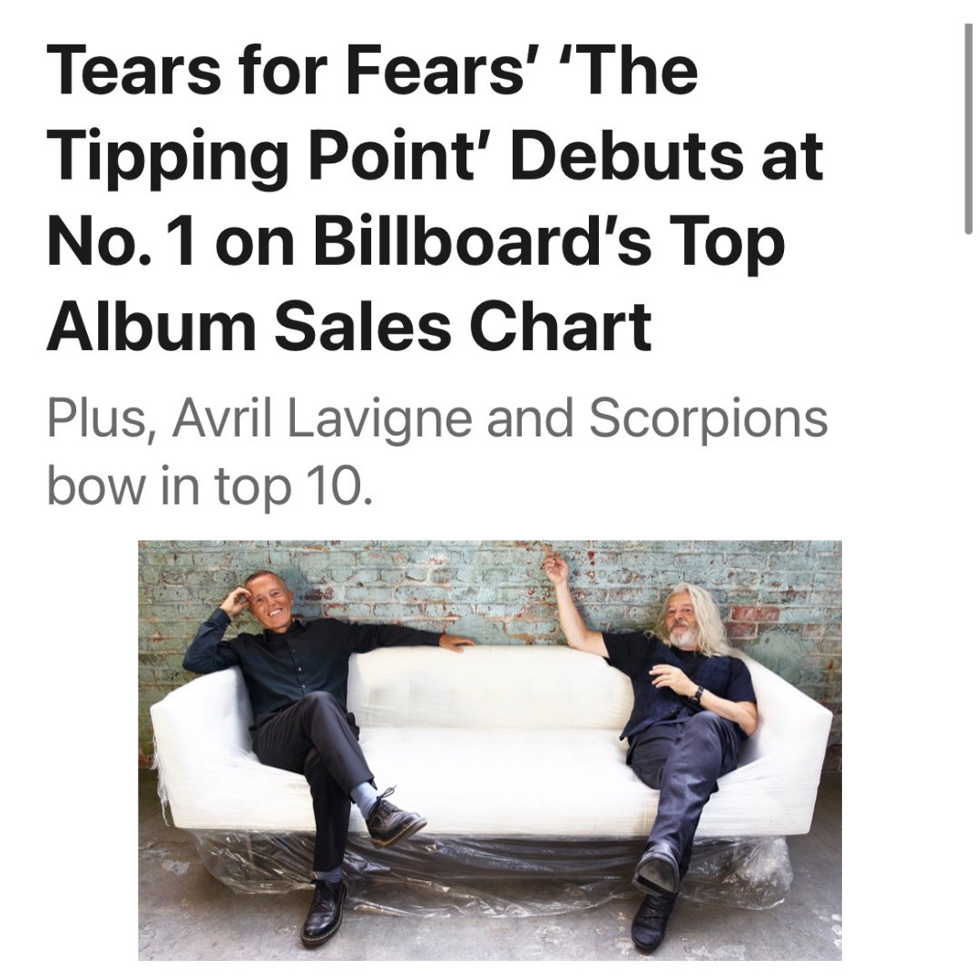 #1 Billboard Top Album Sales. #8 Billboard Top 200. Thank you. #thetippingpoint 

billboard.com/music/chart-be… <a href="/billboard/">billboard</a>