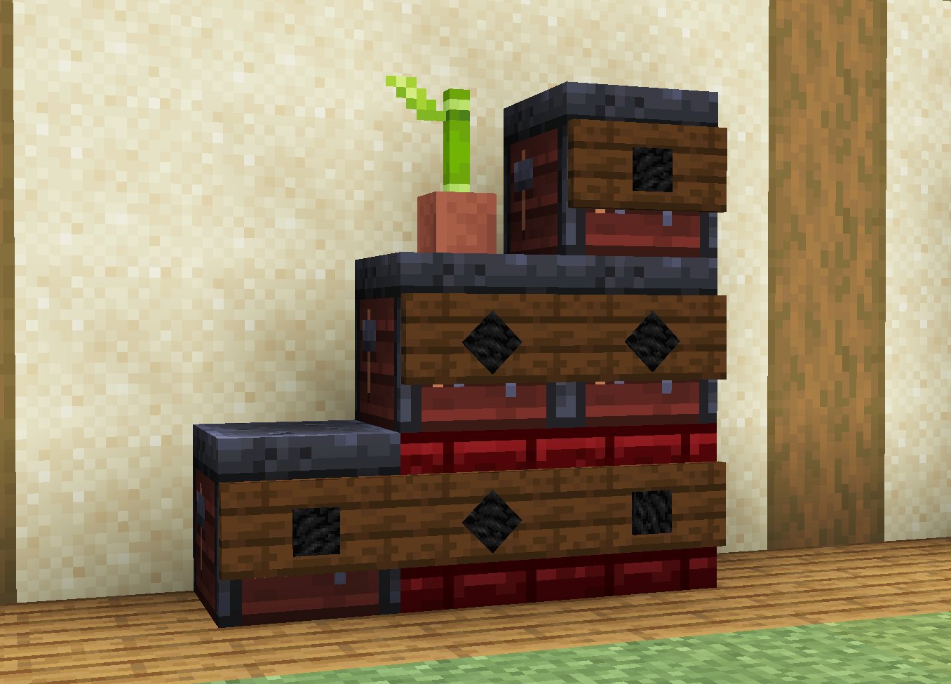 カクデス Rt Iroha13 Minecraft 和風家具シリーズ 階段箪笥ｂ マイクラ内装 T Co Ydadc3qwwy Twitter