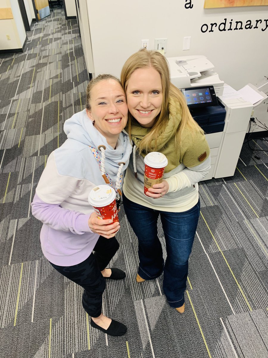 teachlacey's tweet photo. Me and my admin partner ⁦@sleslie32⁩ don’t always accidentally match, but when we do, everybody notices and we have to celebrate with a photoshoot! #workit #soinsync #ontuesdayswewearhoodies ⁦⁦@IRIC_WC⁩ https://t.co/sjPbjl3pKJ