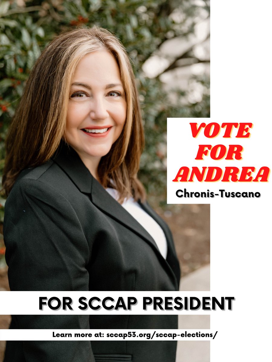 Did you know I am running for SCCAP President? Spread the word, and please vote Andrea!