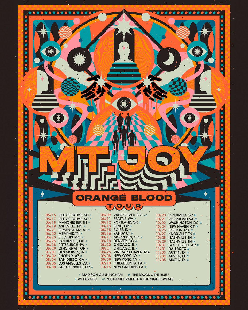 MtJoyBand's tweet image. Excited to finally announce our 2022, Orange Blood Tour! We can't wait to play you all the new music we've been working on.
RSVP at mtjoyband.com/tour and you will receive a presale code from SEATED. Tickets go on sale for the general public at 10am local time this Friday.