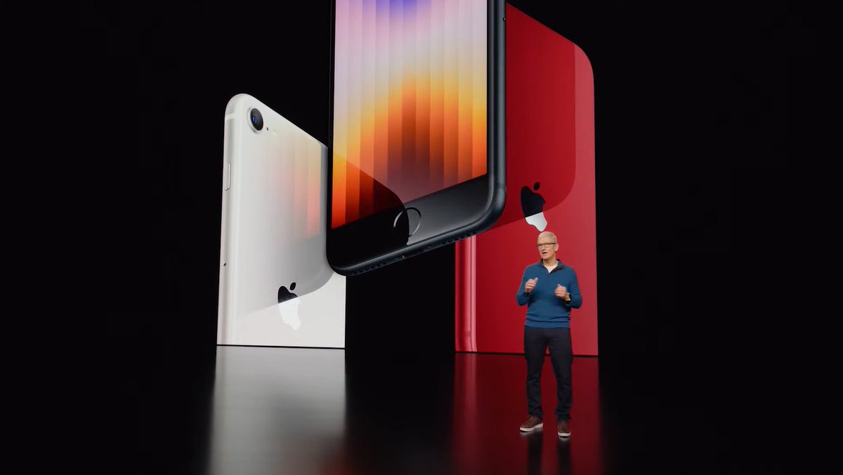 HTTech's tweet photo. iPhone SE 3 with A15 Bionic chip is here! 

#AppleEvent #Apple  #AppleSpringEvent  #IphoneSE3 #AppleM2 #AppleEvent2022 https://t.co/qHbOKiyoQO