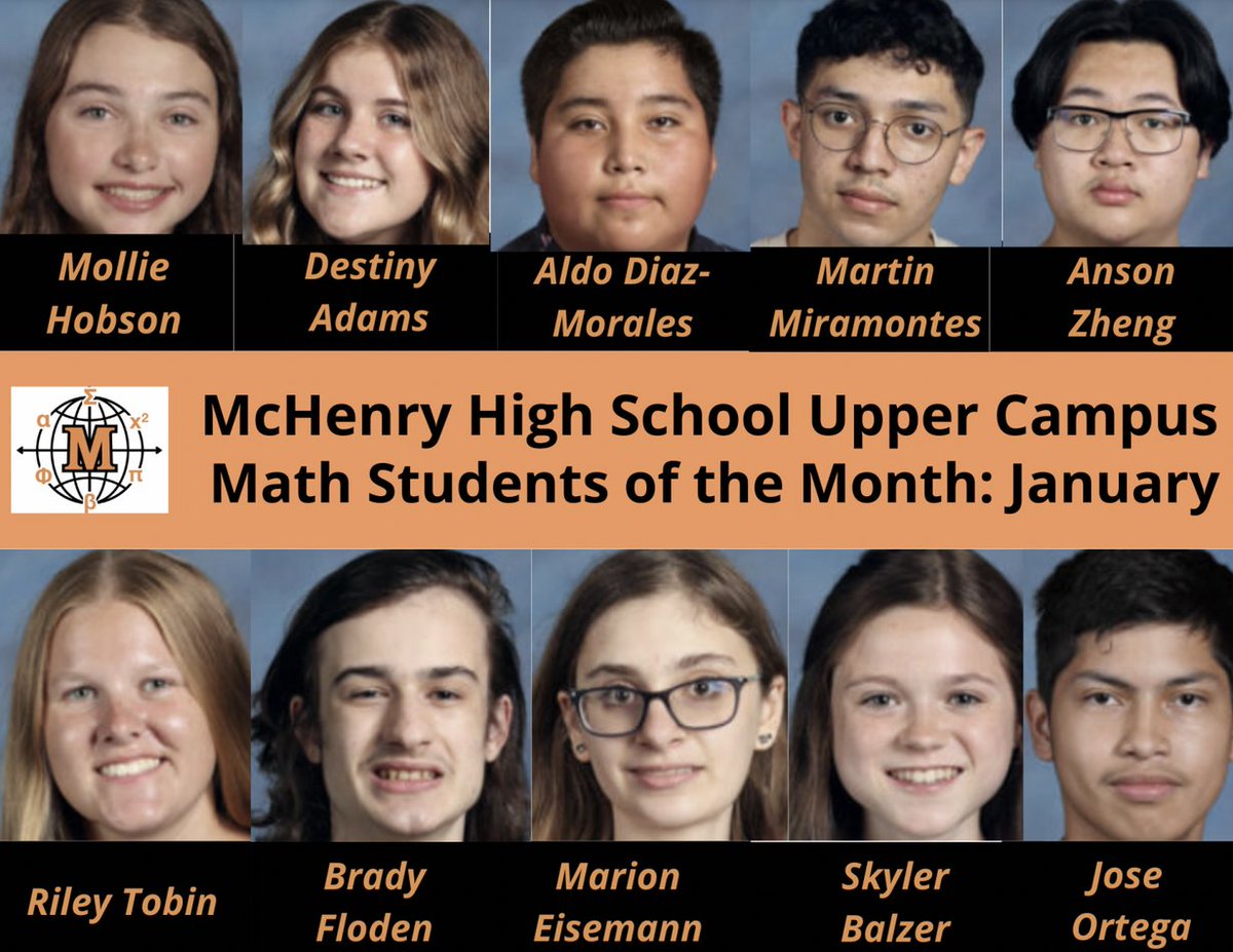Congratulations to our January Math Students of the Month! Keep on working hard and have a great semester!