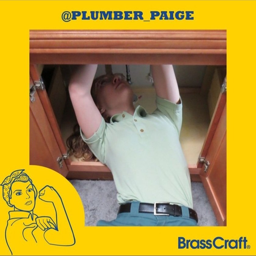 Plumber_Paige's tweet photo. This #WomensHistoryMonth @brasscraft featured me as one of the #womenmakinghistory 
It's an honor to be recognized as that. My hope is that I do leave an impact on this world and #makehistory 
Happy #internationalwomensday to all of the strong #tradeswomen out there. 💪👩‍🔧👷‍♀️ https://t.co/jB1snjDoiC