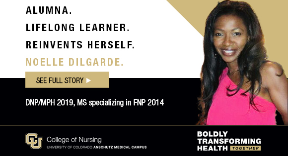 NursingCU's tweet photo. For CU College of Nursing alumna Noelle Dilgarde (DNP/MPH 2019, MS specializing in FNP 2014) the pandemic has provided her a chance to reinvent herself and prepare for her next position. Read more: https://t.co/gHbO19roH4 #CUNursingAlumni #DNP #MPH #FNP #CUNurse https://t.co/VSX8bt8Jxx