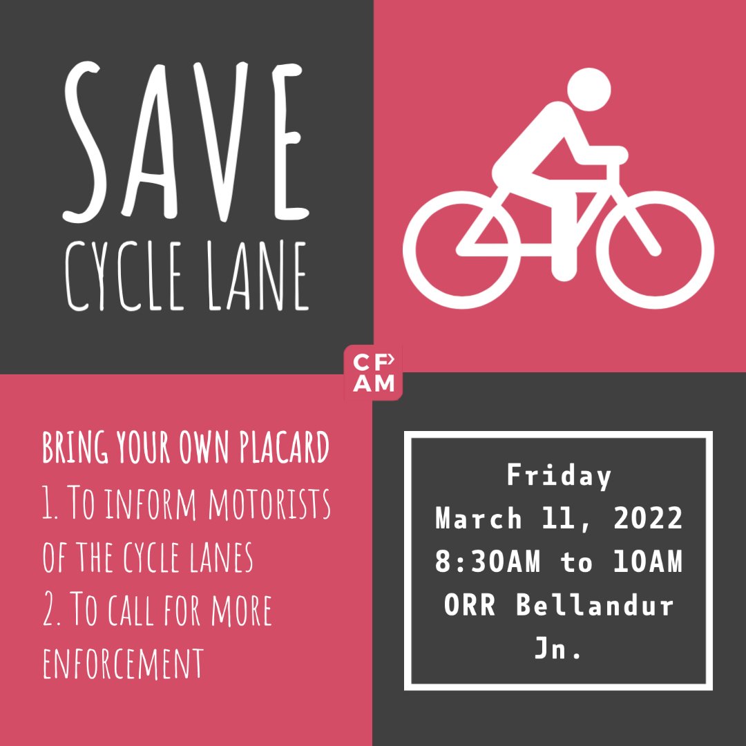 abiraj06's tweet photo. Please do join us to create awareness among people about cycle lane which is on this Mar 11th & i thank @bicyclemayorblr for taking such initiative which is very much necessary to our society
#savecyclelane https://t.co/8UHtIbgDOv