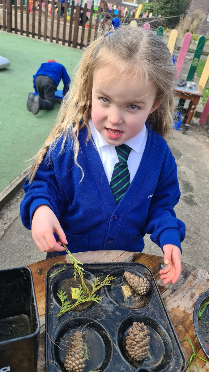 lacheprimary's tweet photo. The revamped mud kitchen is going down a storm in Reception.  Grass pie, fir cone cakes and mud soup were on the menu today. https://t.co/gDNnLMWobZ