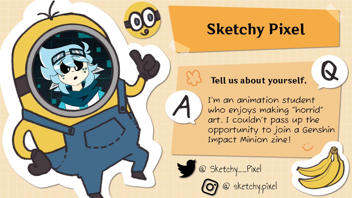 MinionImpact's tweet photo. 💛 CONTRIBUTOR SPOTLIGHT 💛

Welcome to Sketchy Pixel (@Sketchy__Pixel)! We're happy to have them! https://t.co/M6d2OGjlL7