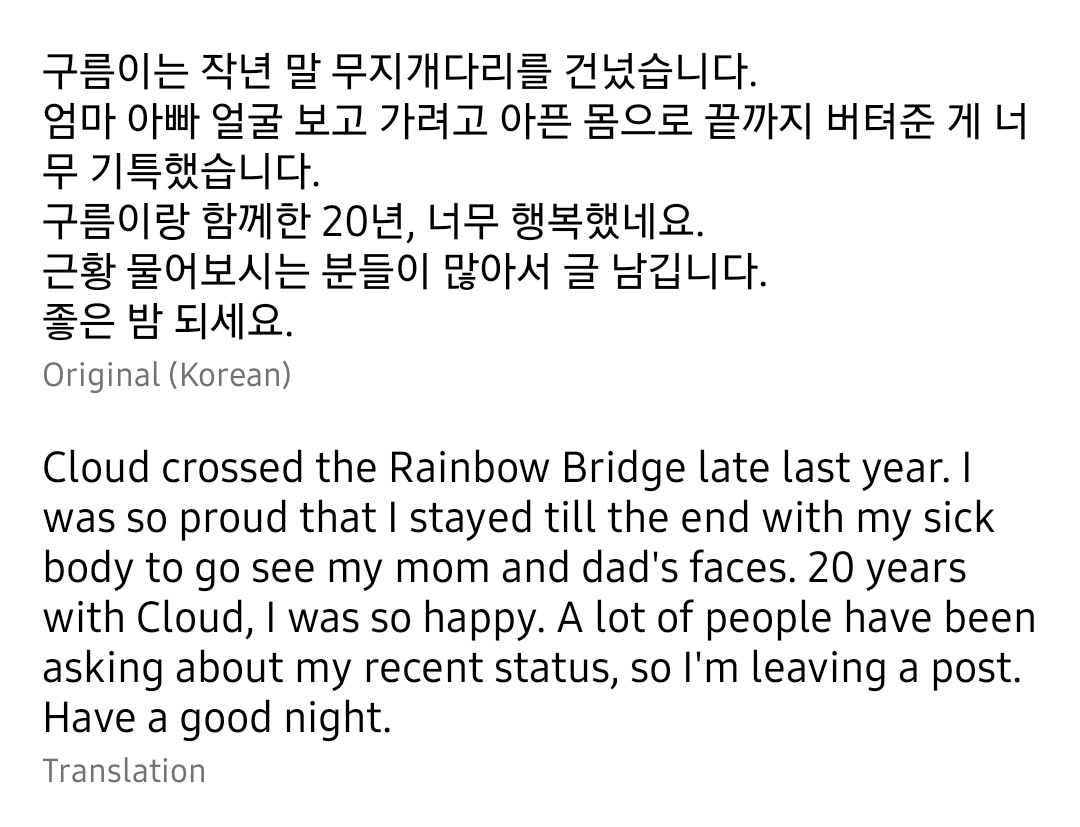 ilkkuksb's tweet photo. jungkook’s brother posted a story saying that gureum passed away at the end of last year :( rest in peace gureum 🐶🤍 https://t.co/t6H0W7Bixt