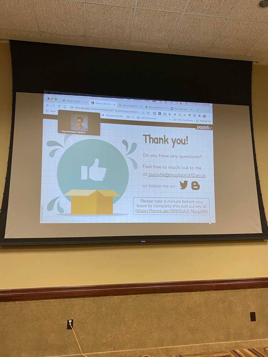 JenPavlik's tweet photo. Completed my first conference presentation “Doing it all in the New Normal.” Hybrid no less. I’m hooked. Thanks #WEMTA22 for the opportunity to share what I’ve learned. https://t.co/bosd3YVG5a