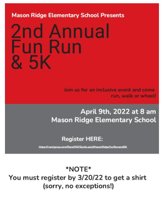 Sign up for our Fun Run!  runsignup.com/Race/MO/SaintL…