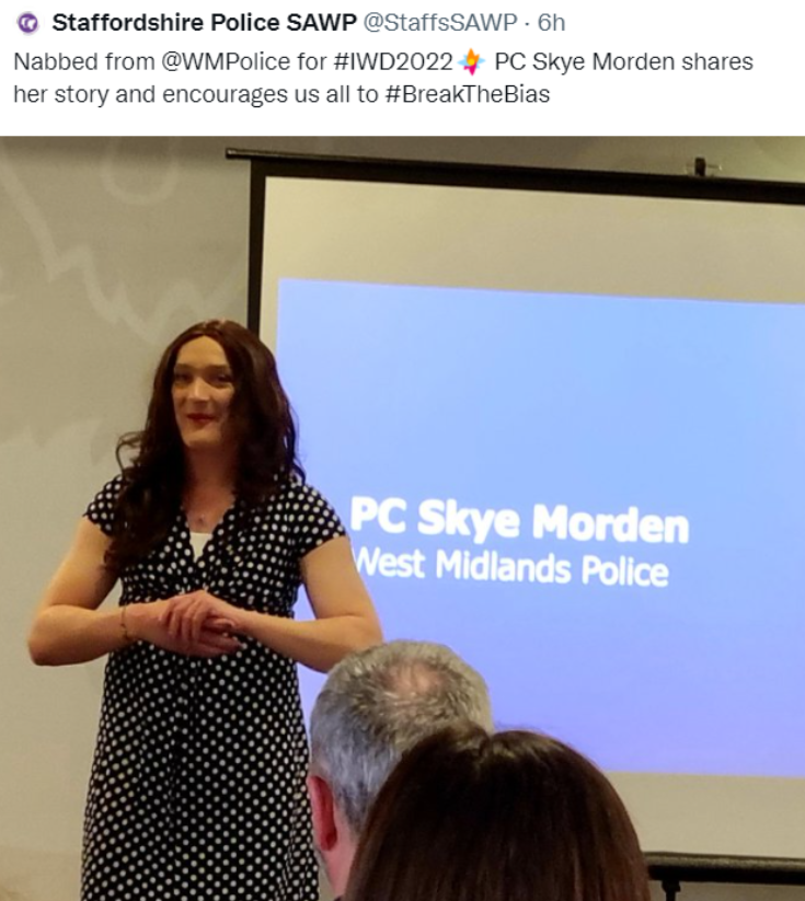 WDI_UK's tweet photo. @StaffsSAWP Disappointing that you felt the image was appropriate  on #IWD2022 

Sinister that you felt removal of the image with a warning to #bekind was appropriate on #IWD 

Infuriating that you felt promoting #stereotypes was appropriate on #WomensDay https://t.co/6kS1brtwhJ
