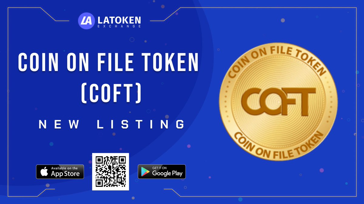 Latoken_cex's tweet photo. COFT is live and trading on USDT pair!
Coin On File Token $COFT strives to be used on multiple existing e-commerce platforms.
Trade on #LatokenApp
📲 https://t.co/YK4TLRXHd0 https://t.co/gbpq2rjNkJ