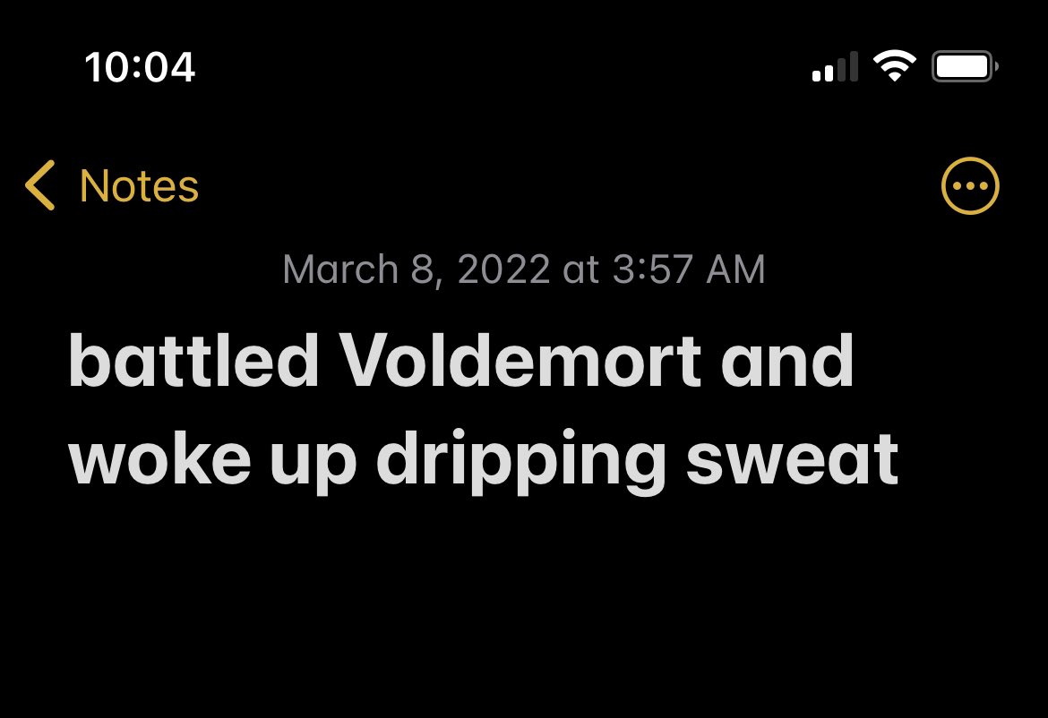 Woke up with no recollection of writing this dream in my notes