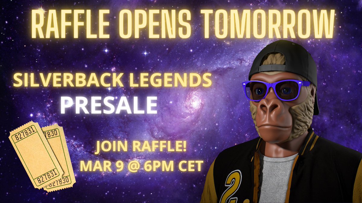 SILVERBACKLGNDS's tweet photo. ‼️24 HOURS UNTIL THE RAFFLE OPENS‼️

We are giving away 10 Whitelist spots on this post!

TO ENTER:
1⃣❤️+🔁
2⃣ Tag 2 friends for luck

👇Join discord NOW👇
   https://t.co/SmesASPhRb

#NFTdrop #NFTpresale #NFTWhitelist #NFT #NFTs #openseanfts https://t.co/OvPkTAk0j8