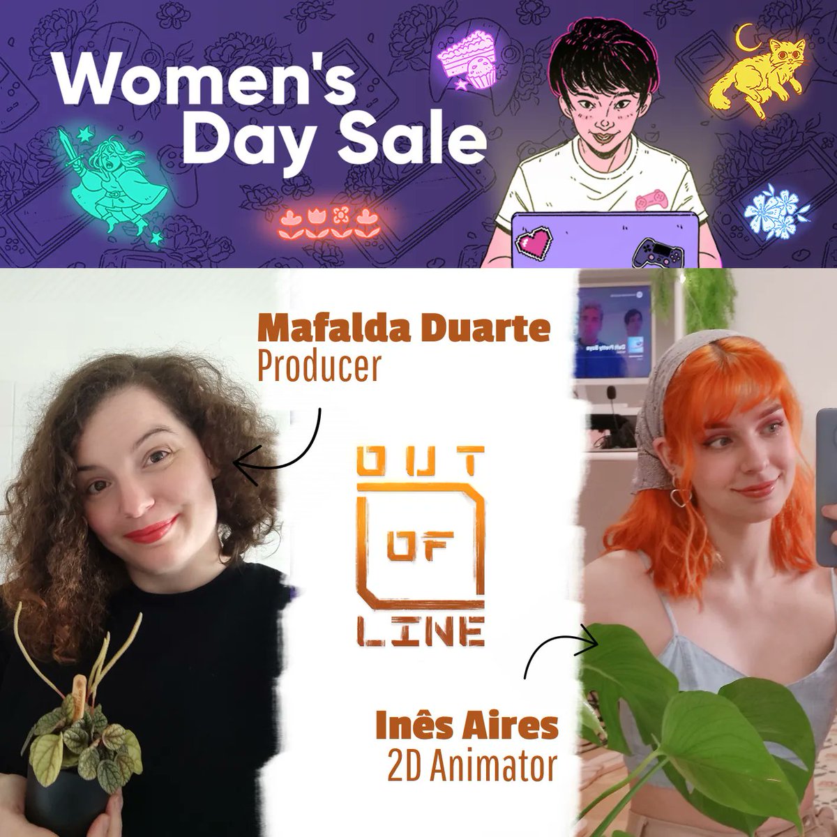 Nerd Monkeys (@nerd_monkeys) on Twitter photo To celebrate #InternationalWomensDay2022 we are streaming <a href="/outofline_game/">Out of Line ✨ It's Officially Out!</a> live right now, on our steam page, with our managing director and producer @somewhatmeri and animator @nesai0
Go say hi to them and feel free to ask questions!
#BreakTheBias
#WomensDaySteam To celebrate #InternationalWomensDay2022 we are streaming <a href="/outofline_game/">Out of Line ✨ It's Officially Out!</a> live right now, on our steam page, with our managing director and producer @somewhatmeri and animator @nesai0
Go say hi to them and feel free to ask questions!
#BreakTheBias
#WomensDaySteam