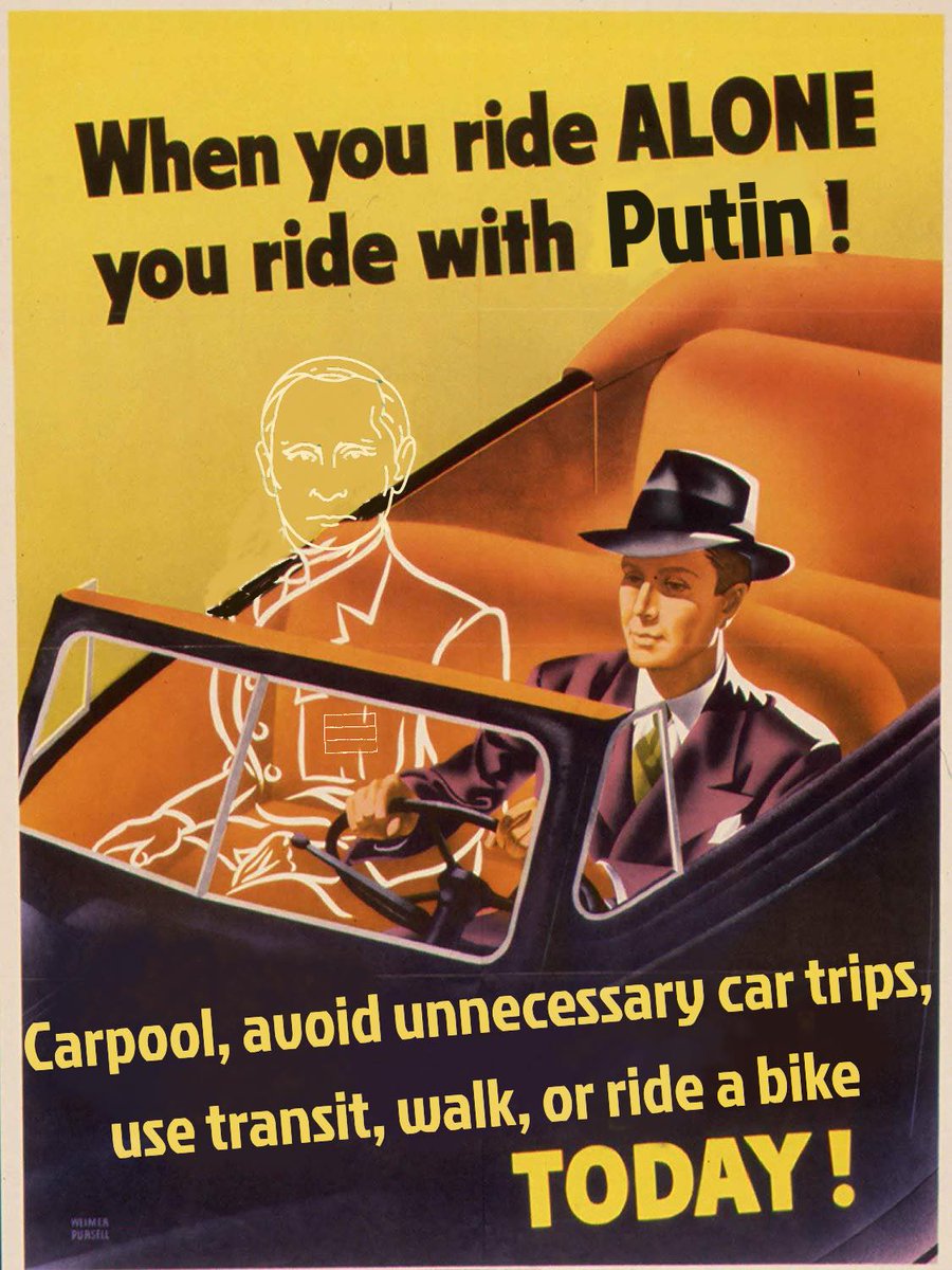 streetsblogchi's tweet photo. Fellow Americans: Pressure Putin to end Ukraine invasion by supporting the U.S. boycott of Russian oil. Drive less, which will help keep fuel affordable for those who truly need to drive, and make the boycott politically sustainable. Thanks for doing your part!
Image: Steph Reid https://t.co/6DLOt6PMfG