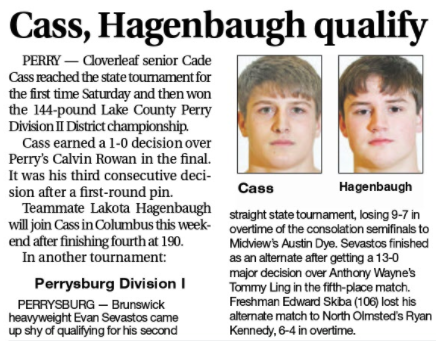 CloverleafLocal's tweet photo. Cade and Lakota headed to the state wrestling tournament! #cloverleafhighschool #cloverleaf #gocolts https://t.co/vSO80r0kag
