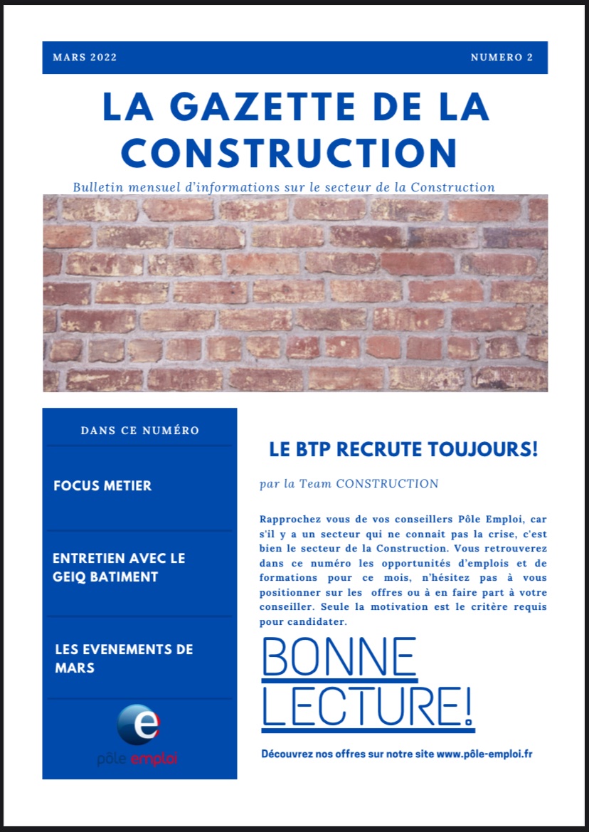 ALi2PE (ALi2FT) (@ali2pe) on Twitter photo Événement : ce jour, sortie du 2ème numéro de la Gazette de la Construction disponible auprès des conseillers Pôle Emploi. Le BTP recrute et offre de nombreuses opportunités d’emploi et de formations.👍
<a href="/Treutenaeres/">s. Treutenaere</a> <a href="/sferetwitt/">Stephanie Feron</a> <a href="/NadegeFouquart/">Nadège FOUQUART</a> @poleemploi_HDF <a href="/GeiqBtpHdf/">GEIQ BTP HDF</a> #BTP Événement : ce jour, sortie du 2ème numéro de la Gazette de la Construction disponible auprès des conseillers Pôle Emploi. Le BTP recrute et offre de nombreuses opportunités d’emploi et de formations.👍
<a href="/Treutenaeres/">s. Treutenaere</a> <a href="/sferetwitt/">Stephanie Feron</a> <a href="/NadegeFouquart/">Nadège FOUQUART</a> @poleemploi_HDF <a href="/GeiqBtpHdf/">GEIQ BTP HDF</a> #BTP