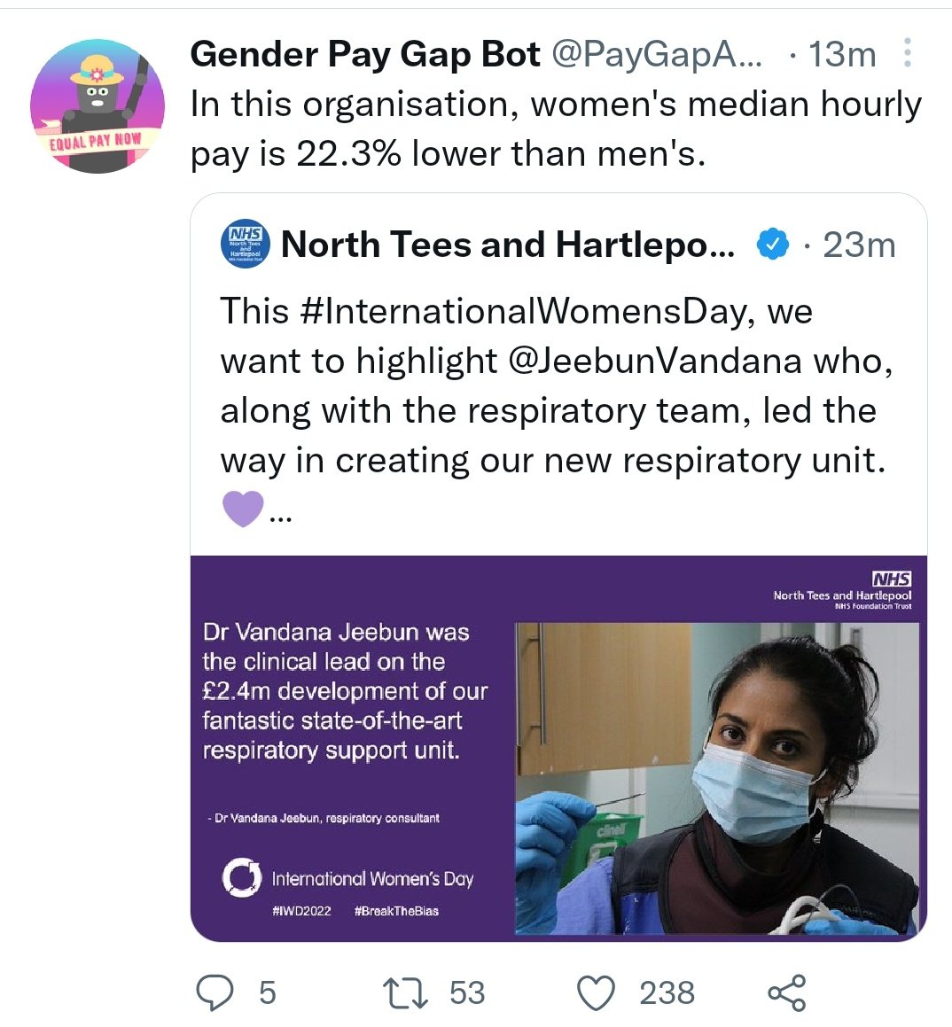 lisaheaney's tweet photo. @NTeesHpoolNHSFT @PayGapApp https://t.co/PhCJa3IjlU