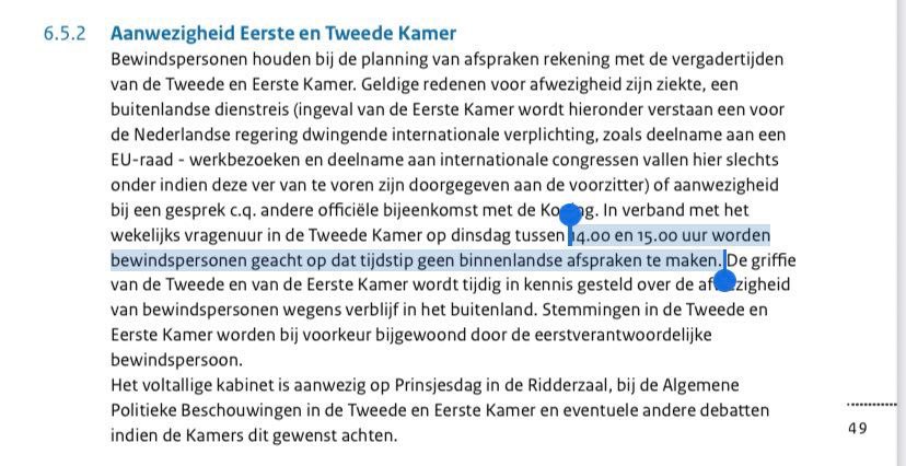 Het kabinet kent ministers, staatssecretarissen en mevrouw #Kaag. Zij hoeft zich blijkbaar niet te houden aan de regels in het handboek vooor bewindspersonen…