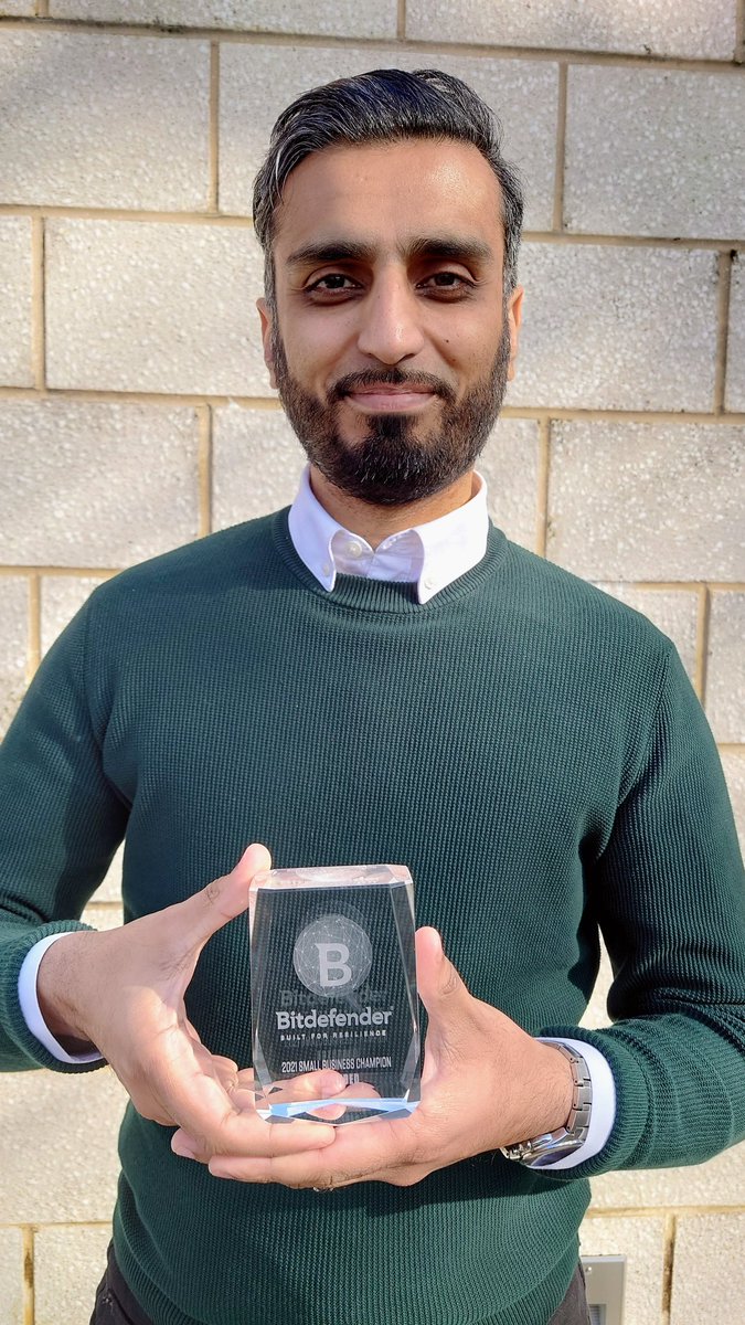 Great start to the week to be acknowledged with an Award as SMB Champion 2021 over the #pandemic from <a href="/Bitdefender/">Bitdefender</a> <a href="/Bitdefender_Ent/">Bitdefender_Ent</a> thank you to everyone from our team, Bitdefender and <a href="/e92plus/">e92plus</a> supporting us. #cybersecurity #builtforresiliance #teamabzorbed 💜