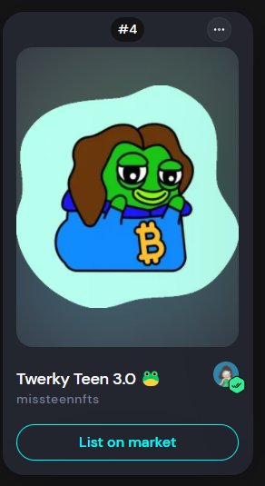 missteennfts's tweet photo. WAX #NFT GIVEAWAY 🚨

One lucky fren will win a MINT #4 Twerky Teen #NFT valued at 66 $WAXP 😱🤩

@TwerkyClub 💚

Rules:
- Like and Retweet 🔃
- Follow @missteennfts 🥰
- Comment @WAX_io address ✍️

ENDS IN 48 HOURS! Good luck 🍀 https://t.co/1QzzLgoT8N