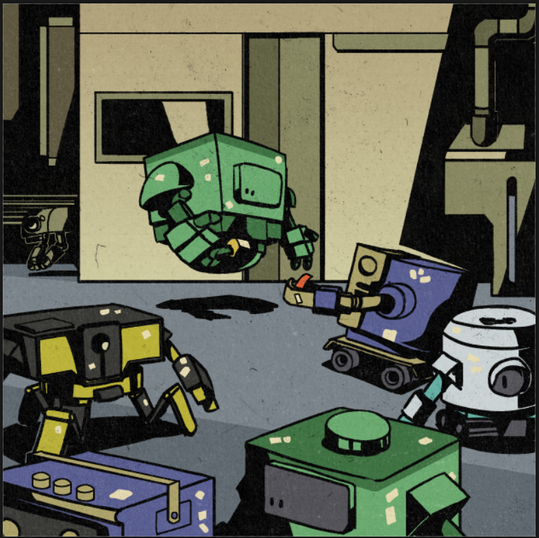 tf2048's tweet photo. This moment marked our discovery of stickers! Some of our bots were quite excited by them.

#NFTs #NFTCommunity #nftart #NFTartist #Metaverse https://t.co/Xmq1rnd3kG