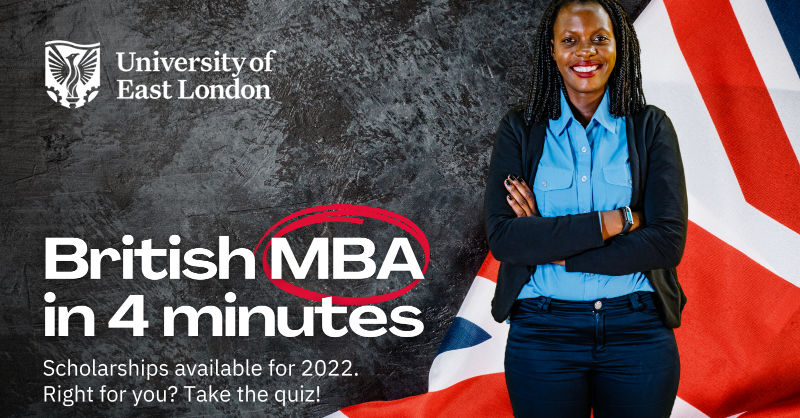 mystudyfit's tweet photo. 🇬🇧  Study online from Zambia: MBA from University of East London. Scholarships available! Take the 4-minute quiz to see if the MBA is right for you!