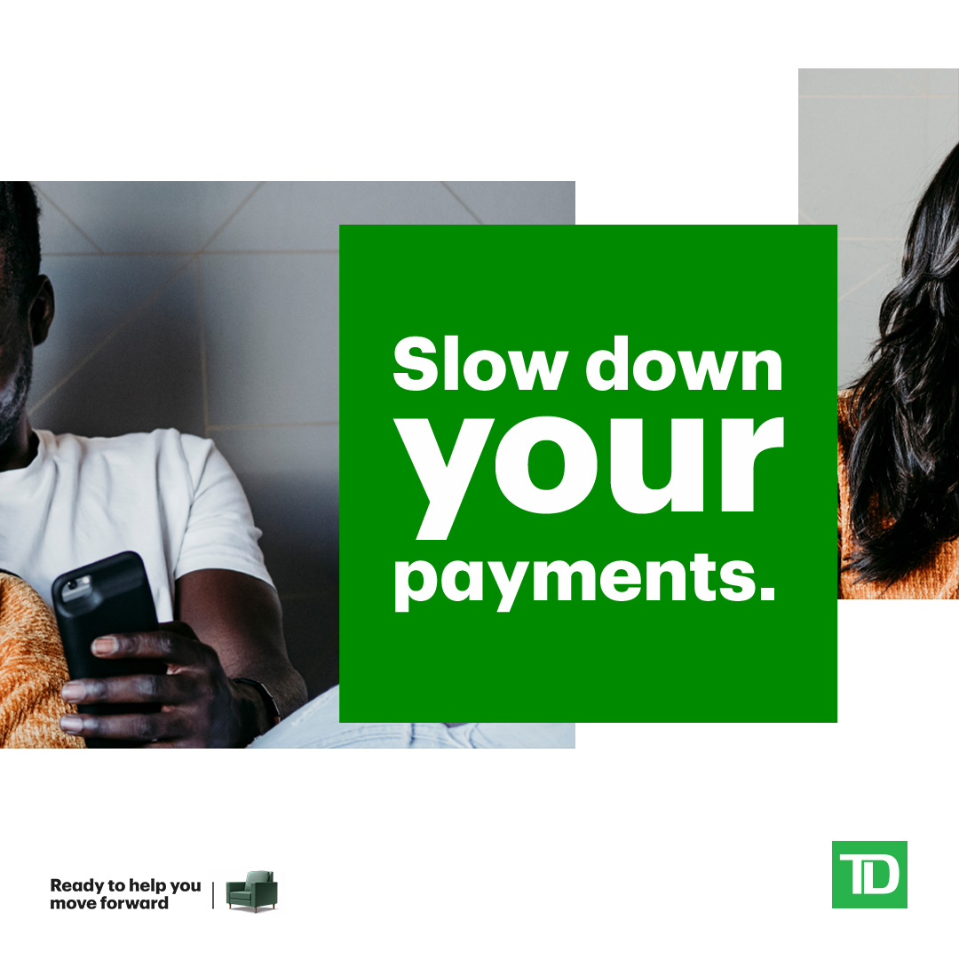 MarioDamjan_TD's tweet photo. Life happens. So do unexpected expenses. With TD, you have the flexibility to take a bit more time with your payments. https://t.co/MFPYieAoPB