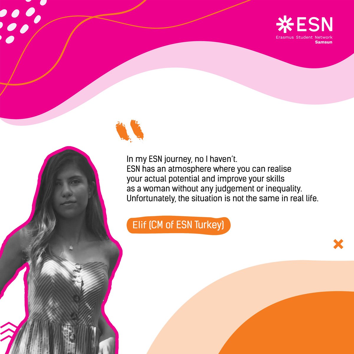 esnsamsun's tweet photo. Women are effective and powerful leaders. Continuing to examine the opportunities, as well as the constraints, to empower women and girls to have a voice and be equal players in decision-making and greater gender equality.
#WomensDays #ESNsamsun #ErasmusGeneration #THISisESN https://t.co/RTtw2sVmHu