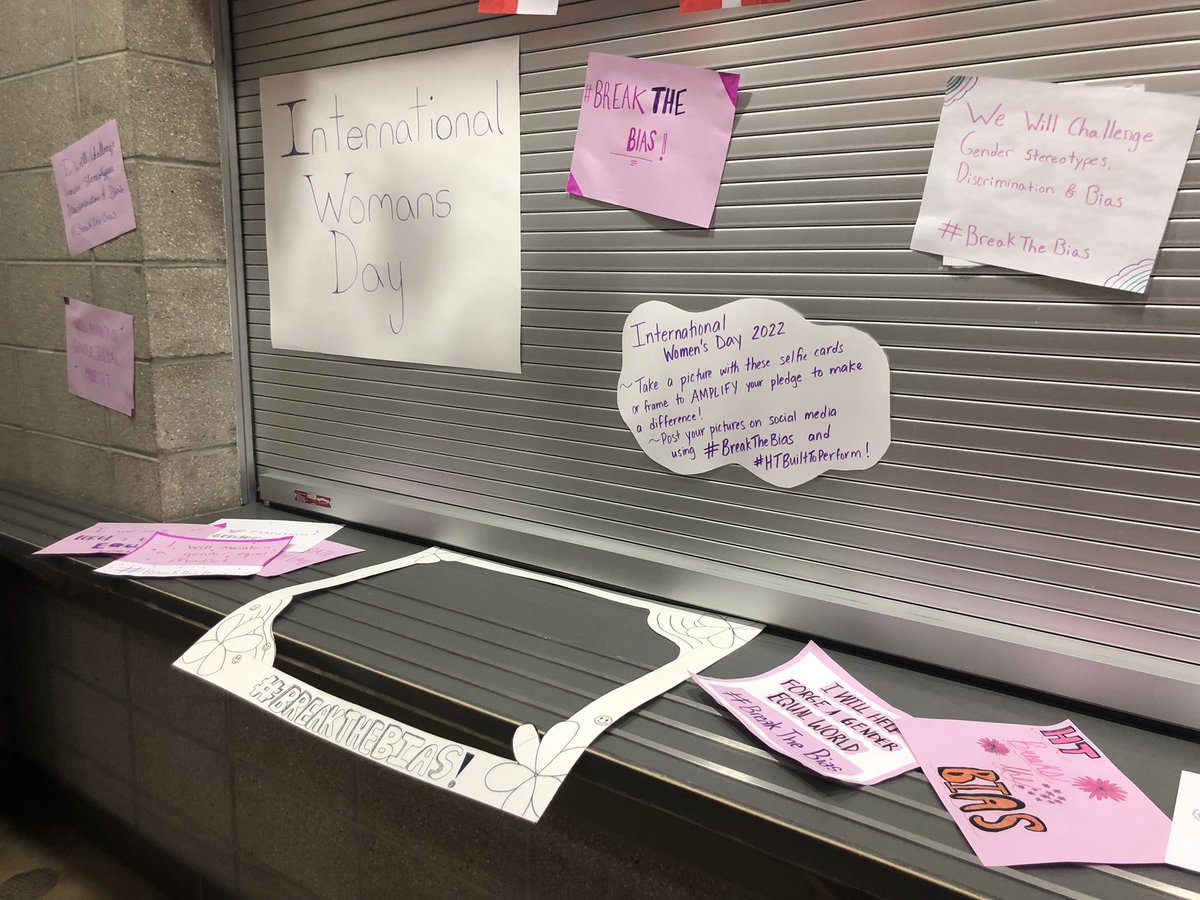 Mrs_SWilkie's tweet photo. #InternationalWomensDay at @HolyTrinityYMM! Students are encouraged to stop by and amplify their commitment to gender equality. #BreakTheBias #HTBuiltToPerform #CréerPourPerformer #ymm https://t.co/OqK5z0Nw0a