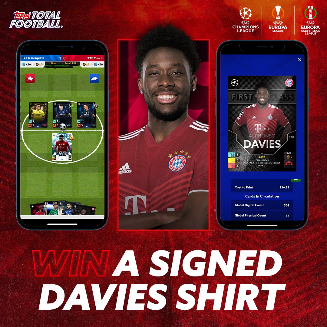 IF <a href="/FCBayern/">FC Bayern München</a> win tonight, we’ll give one of our followers a signed Alphonso Davies shirt 🤝🔴

RT &amp; Follow to enter!