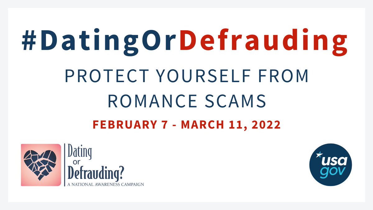 USAGov's tweet photo. Armor up and protect yourself from online scams.

⚠️Do not open email from people you don’t know.
⚠️Secure your personal information.
⚠️Be careful with links and new website addresses.

#DatingOrDefrauding

https://t.co/zK1ulZTRFt @fdicgov https://t.co/7KKZXasc2L