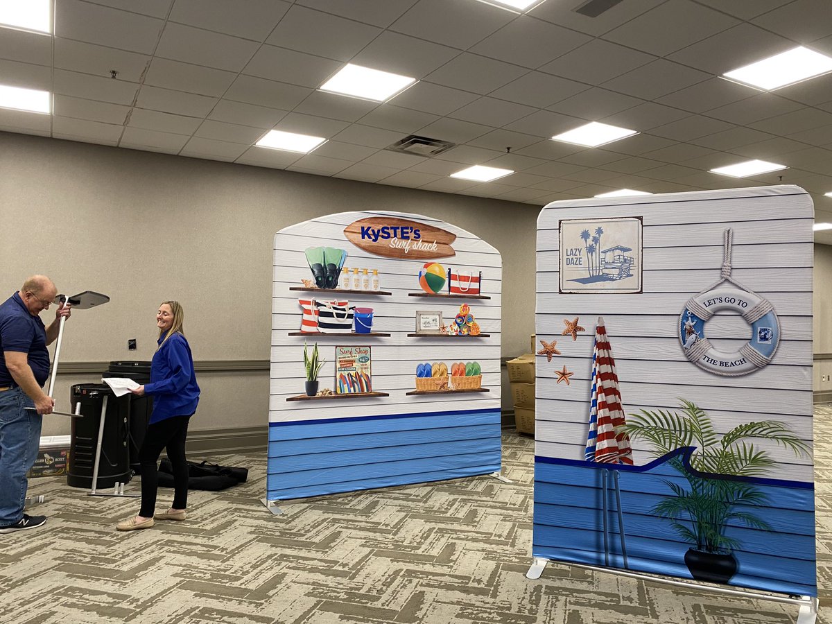 kastk12's tweet photo. Set up has begun #KySTE2022 #DiveIn https://t.co/IXjJ83f7IQ