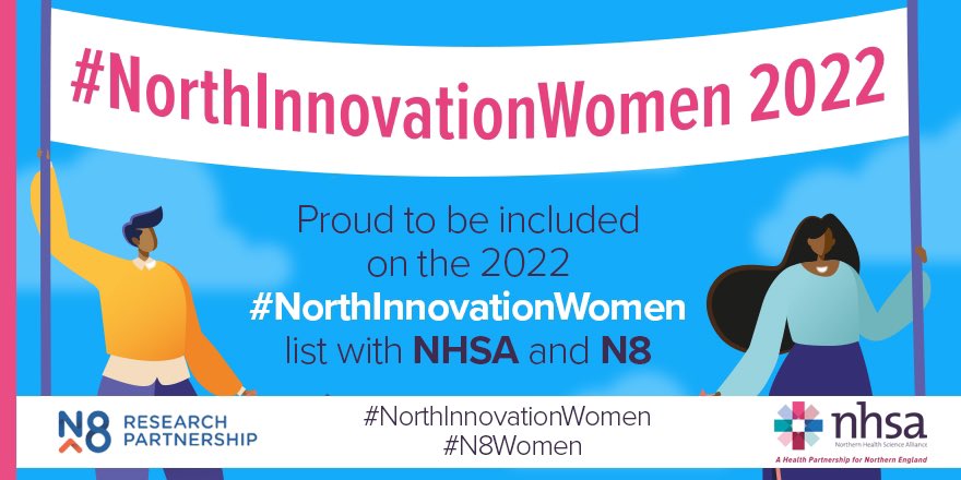 So humbled to be included on the #NorthInnovationWomen2022 list and on  #IWD2022 !!! Thank you to <a href="/SaneeyaQ/">Dr Saneeya Qureshi, MBA, PFHEA</a> for the nomination. #girlpower