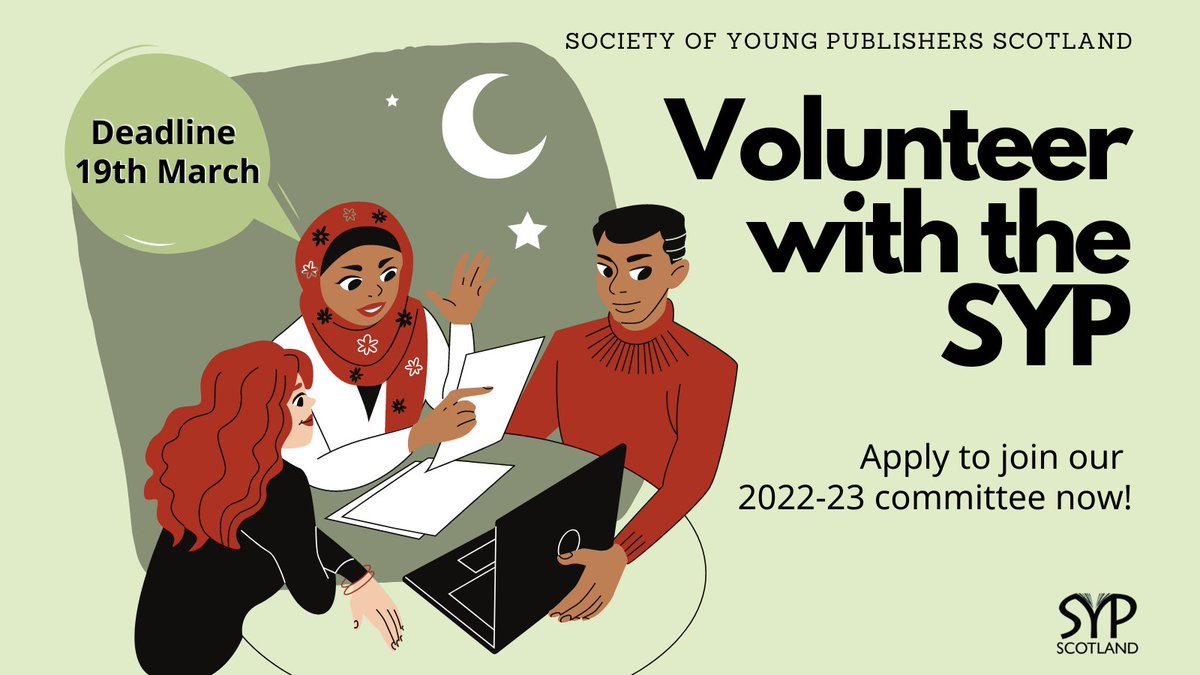 Applications for our 2022-23 committee are now OPEN!📚🔥 Are you are interested in learning more about the publishing industry, meeting new people and setting up some of the most exciting events in the Scottish literary calendar? Apply by 19th March!
thesyp.org.uk/volunteer/join…