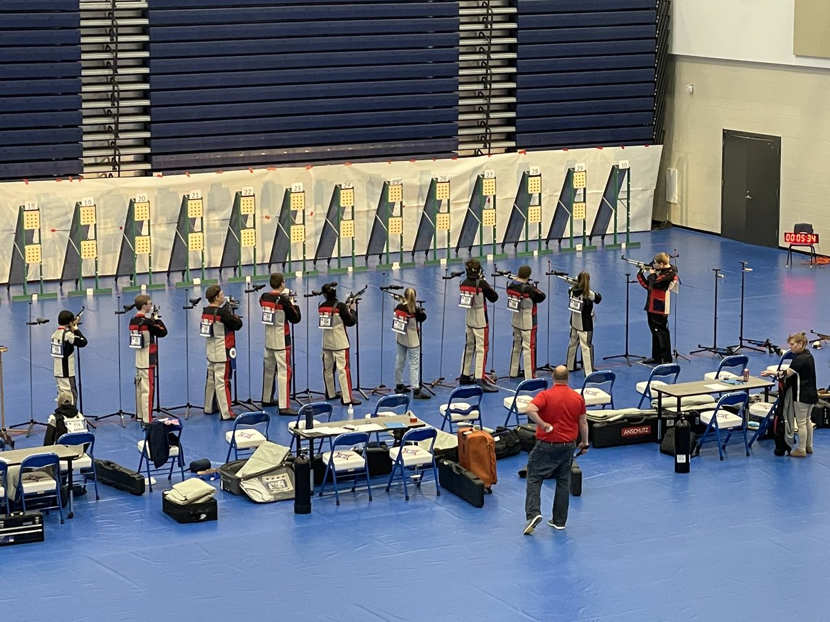 WHSAirRifleTeam's tweet photo. Congratulations Walton Air Rifle Team placing 3rd with team score of 1100 on their home court advancing the team to Sectionals.  Allatoona 1st place with 1136 followed by Kennesaw Mountain with 1128. Area 9 Championship 2022 in the books! https://t.co/jK6yTbXjzt