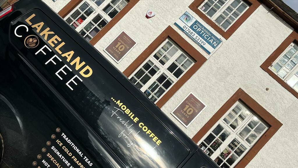 LakelandCoffee's tweet photo. A successful day on Friday helping @mikeaddisonoptician celebrate 10 years in business 🙌🙌☕️☕️🍰🍰 a considerable amount was also raised for AMMF charity in memory of Anna Wharton - thank you for your generosity. 
#coffee #supportsmallbusiness #supportl… https://t.co/SQpgjLoBzj https://t.co/jSOaJwFWDr