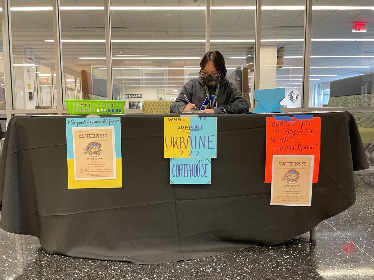 The BL Choir is hosting Coffeehouse on March 25th from 5-8PM! We have an admission fee of $3 and $2 of those dollars are donated in support of the Ukrainian People in Partnership with Catholic Relief Services. Signups are being held during all lunches Tuesday-Friday. <a href="/BishopLynch/">Bishop Lynch High School</a>