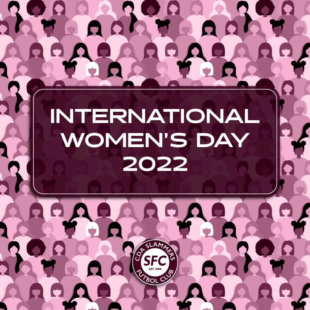cdaslammersfc's tweet photo. "International Women's Day (March 8) is a global day celebrating the social, economic, cultural, and political achievements of women. The day also marks a call to action for accelerating women's equality."
That sounds great to us!
#slamfam #IWD2022 #breakthebias #cdaslammers https://t.co/C5avKHoaQw