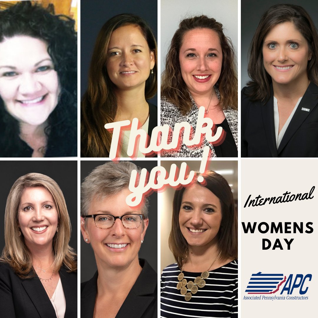 On this #InternationalWomensDay, we want to thank the strong women leaders who guide our association through service on APC's board. <a href="/wagmaninc/">Wagman, Inc.</a> <a href="/admarble/">Abdurrahman Demir</a> <a href="/sqcivil1/">Susquehanna Civil</a> <a href="/WeAreRKK/">RK&K</a> 

#InternationalWomensDay2022 
#WomenInConstruction 
#WICWeek2022