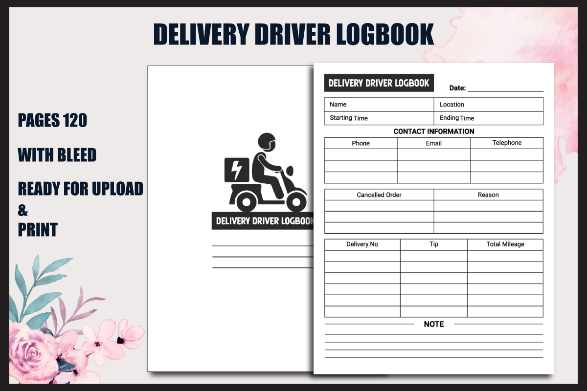 Delivery Driver Logbook KDP Interior
creativefabrica.com/product/delive…
#kdp #interiordesign #logbook #lowcontent