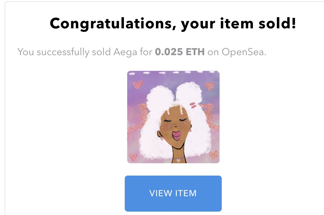 afrochicksnft's tweet photo. Aega from the 'pastel vibes' drop has been collected by @vanshikaNFT
I am so happy that Aega has a new home with an INCREDIBLE person and artist, who created their first collection yesterday and I can't wait to talk about it in tomorrow's #YSBF newsletter!
Welcome to #TeamAC💜 https://t.co/nkx5vZwfkF
