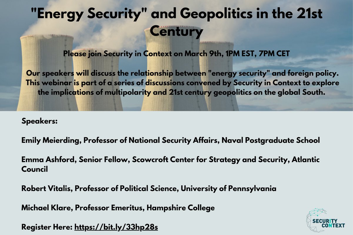 jadaliyya's tweet photo. TOMORROW: Join @SecurityContext at 1pm EST, for a discussion on the relationship between "energy security" and foreign policy

“"Energy Security" and Geopolitics in the 21st Century”

Register Here: https://t.co/G1TRtjjEkc https://t.co/8ClWDOBvfV