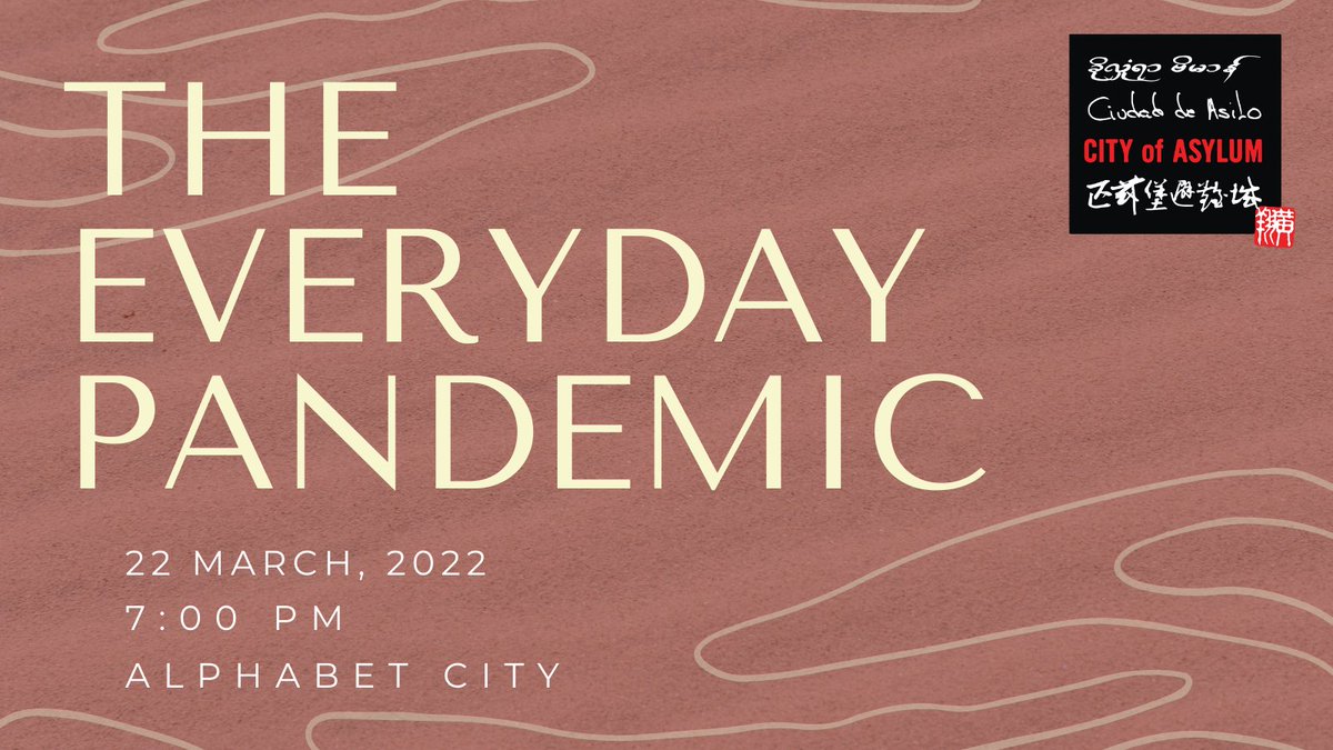 On March 22, join us for a LIVE global literary experience: 

bit.ly/3HEWNyN

Join us as we launch our new series capturing the daily toll of life through the pandemic from the perspective of writers who are familiar with the experience of isolation and exile.