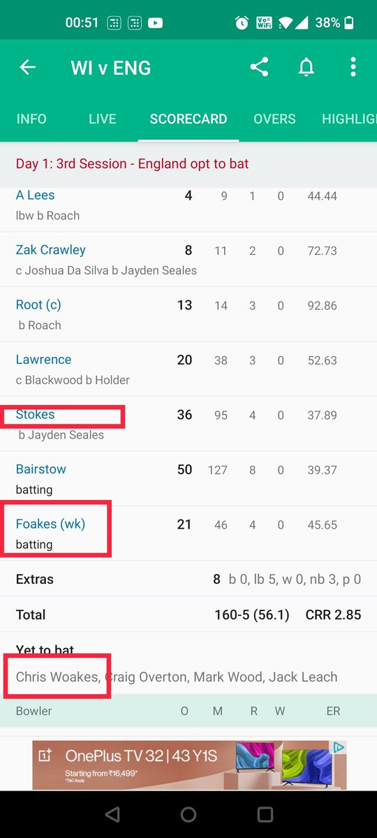 Selection criteria sorted, ehh?? @englandcricket @ECB_cricket @ESPNcricinfo @cricbuzz #engvswi #Cricket #testcricket #scorecard