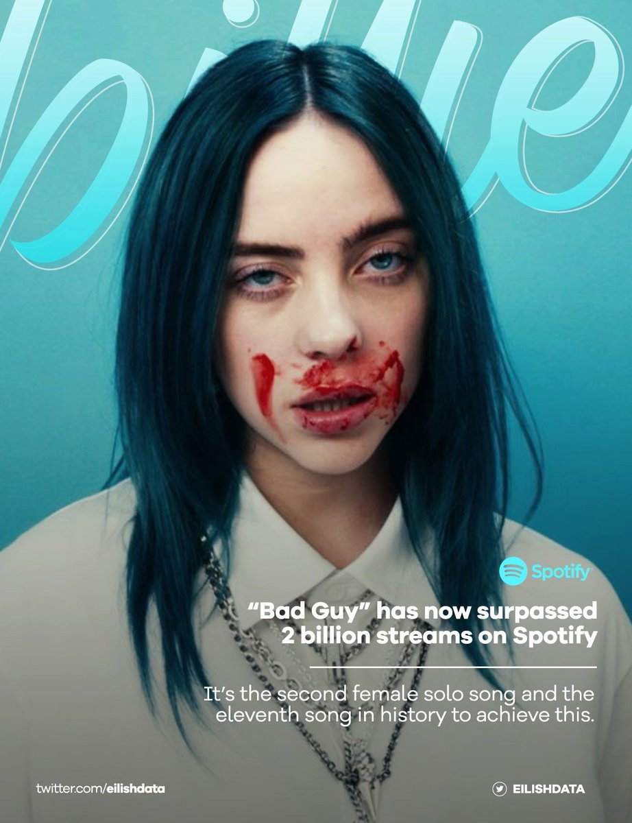 Billie Eilish Charts on Twitter ".BillieEilish’s “bad guy” has now
