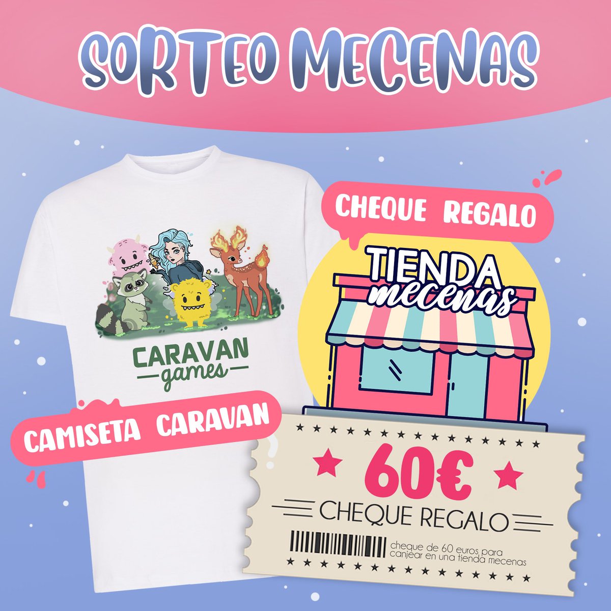 🎉¡SORTEO MECENAS! 🎊***

Para agradecer el apoyo a lxs mecenas que aporten o hayan aportado a la campaña:

+ 👕Camiseta Caravan Games
+ 💌Cheque Regalo de 60 euros para canjear en una de las tiendas mecenas.

verkami.com/projects/31676…